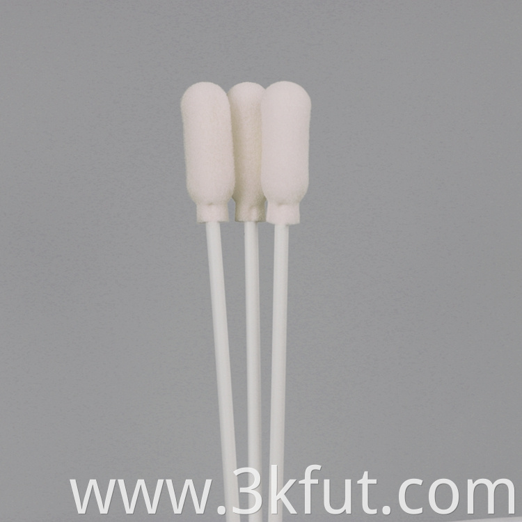 White PP Stick Foam Tip Swab